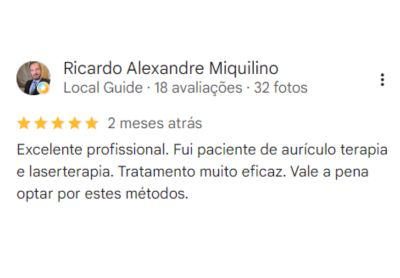 Depoimento de paciente sobre o tratamento de laserterapia